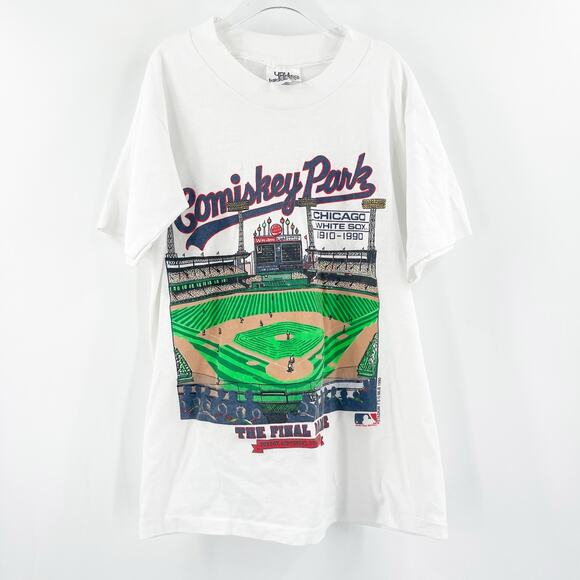 VINTAGE T-Shirt Kids Size Small Comiskey Chicago White Sox Single Stitch MLB 90s - Picture 1 of 11